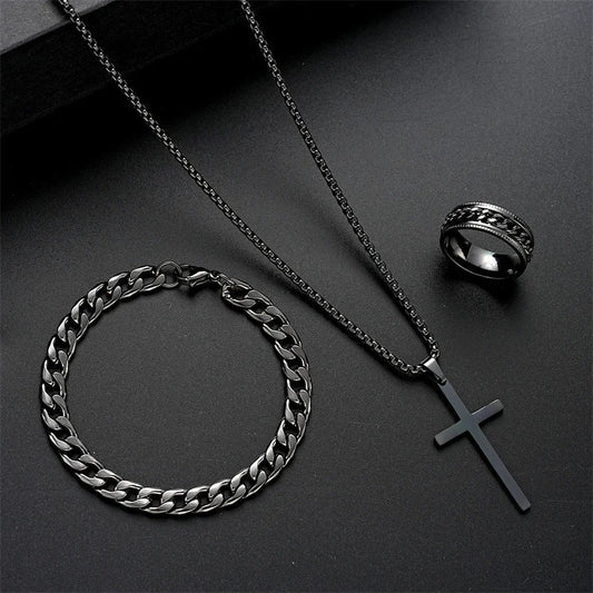 Conjunto de Colgante de Cruz de Titanio