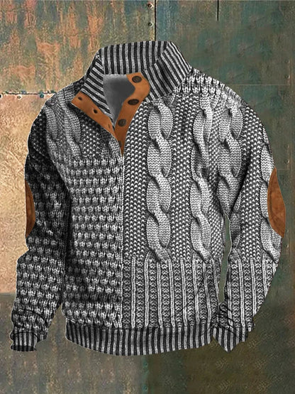 FÉNIX | Jersey patchwork de punto trenzado