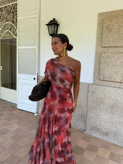 Vestido Toledo: Maxi de un hombro en Mesh