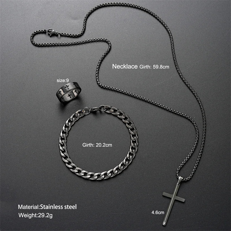 Conjunto de Colgante de Cruz de Titanio