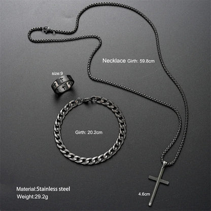 Conjunto de Colgante de Cruz de Titanio