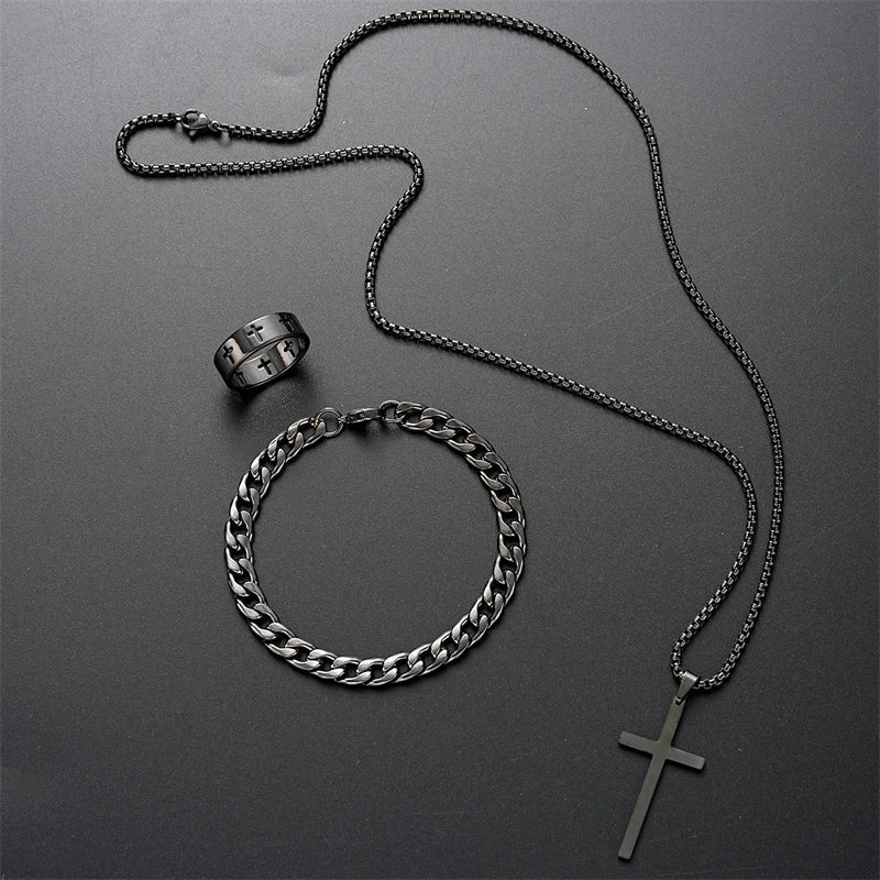Conjunto de Colgante de Cruz de Titanio