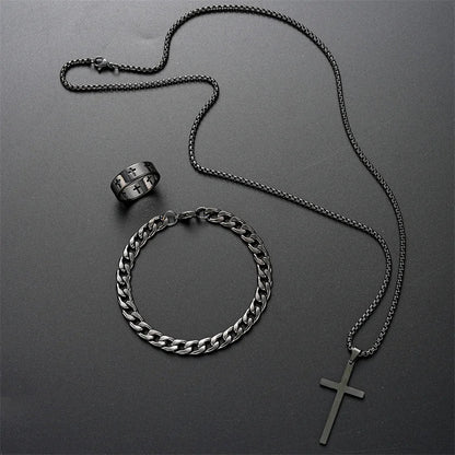 Conjunto de Colgante de Cruz de Titanio