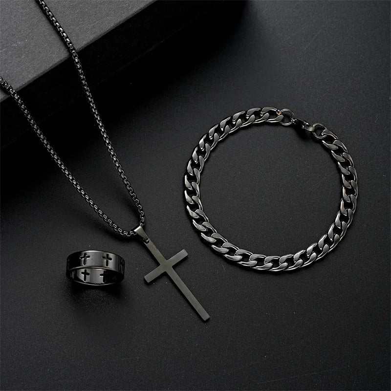 Conjunto de Colgante de Cruz de Titanio