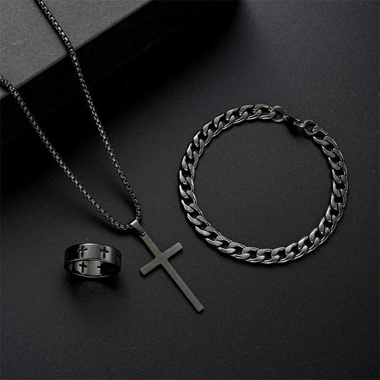 Conjunto de Colgante de Cruz de Titanio