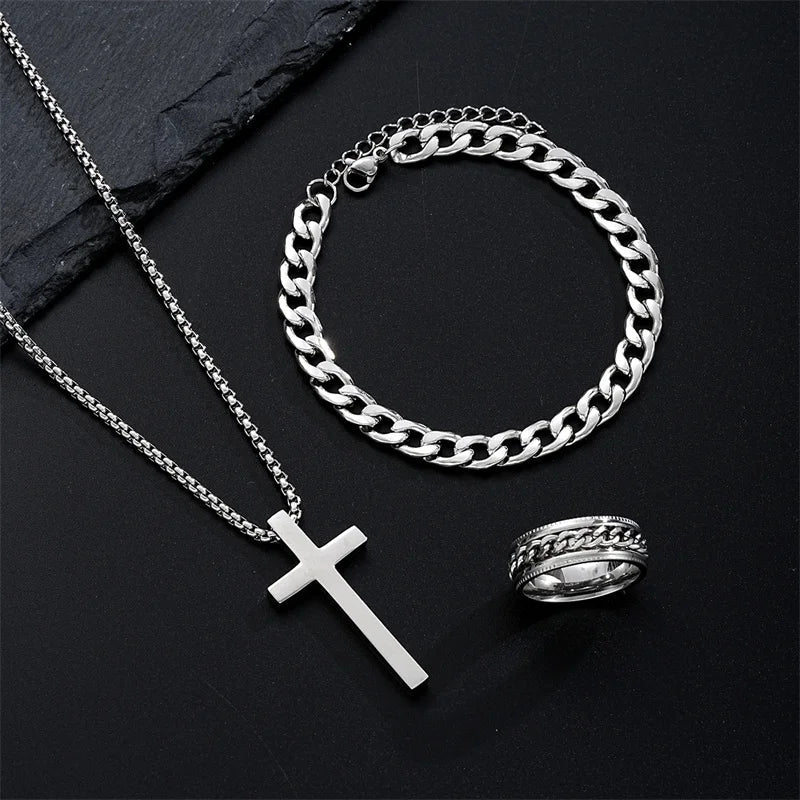 Conjunto de Colgante de Cruz de Titanio