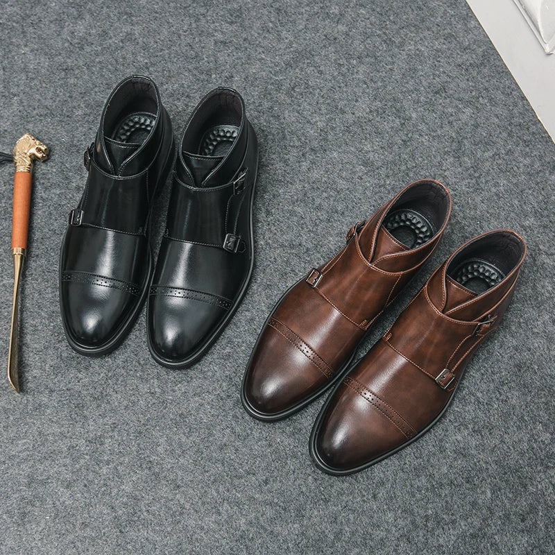 Parker | Botas de doble hebilla de cuero sintético