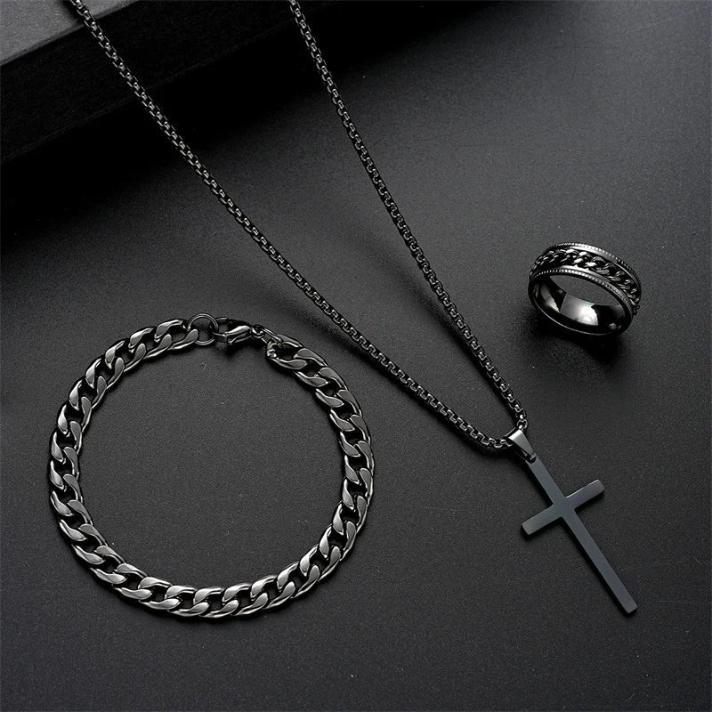 Conjunto de Colgante de Cruz de Titanio