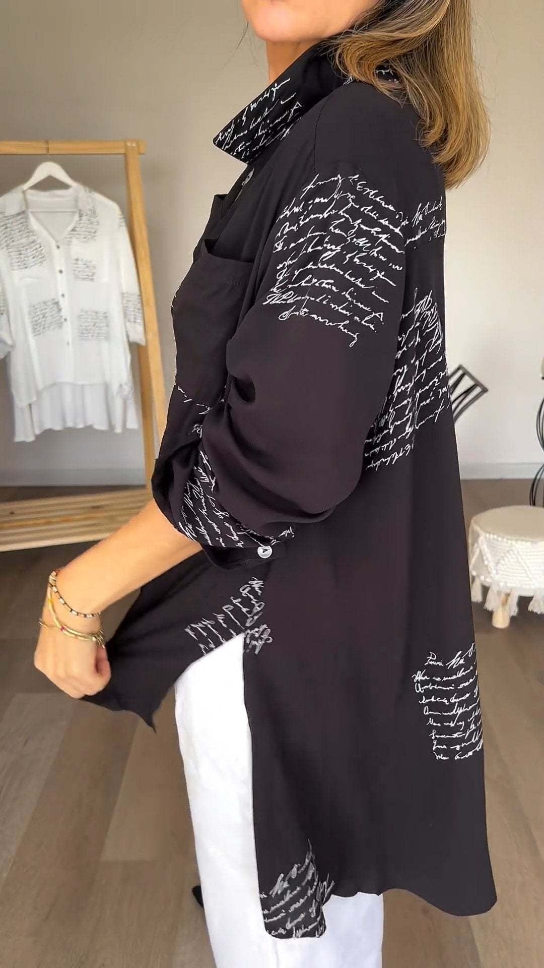 CAMISA LARGA CON BOTONES