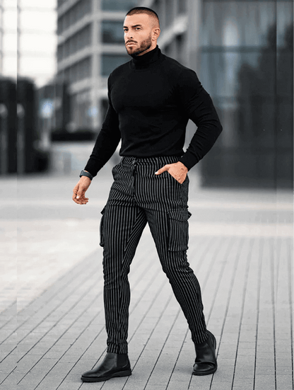 Vittorio Pantalones Slim Fit - Negro