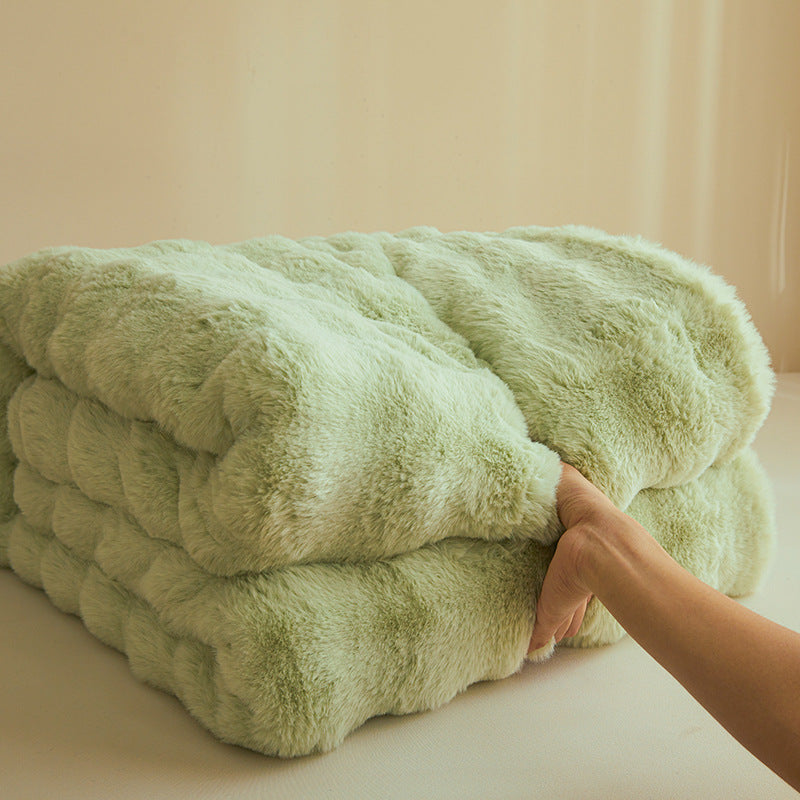 Manta de Peluche con Piel Sintética