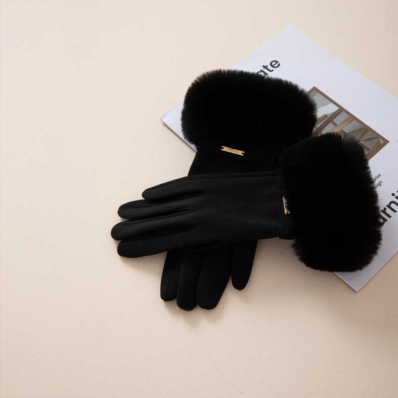 Guantes de Cachemira con Piel Sintética