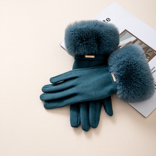Guantes de Cachemira con Piel Sintética