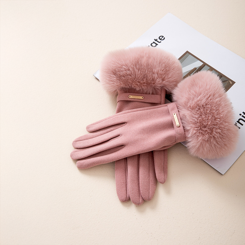 Guantes de Cachemira con Piel Sintética