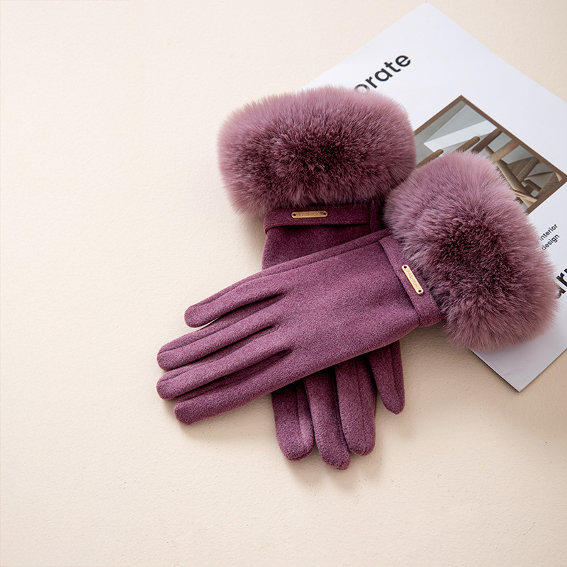 Guantes de Cachemira con Piel Sintética
